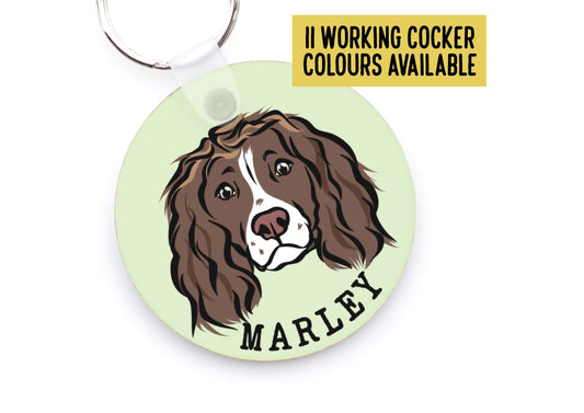 Personalised Working Cocker Spaniel Keyring