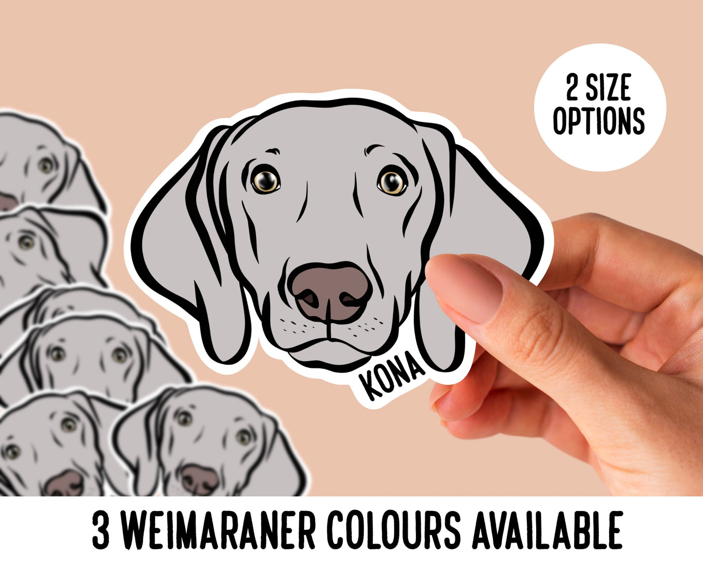 Weimaraner Face Stickers