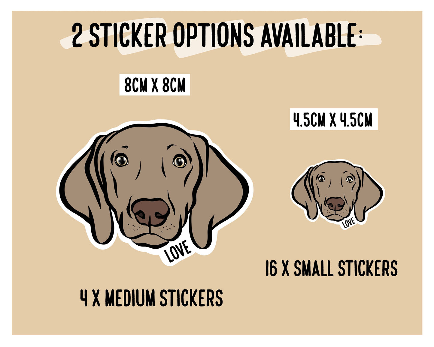 Weimaraner Face Stickers