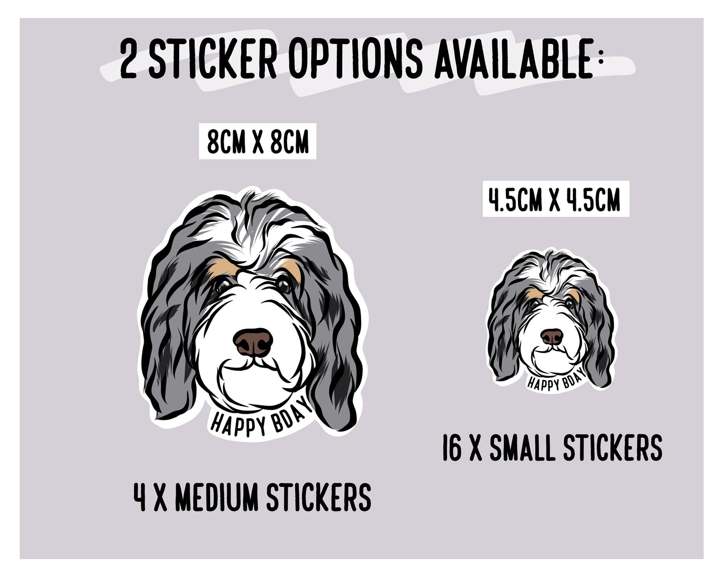 Bernedoodle Dog Stickers