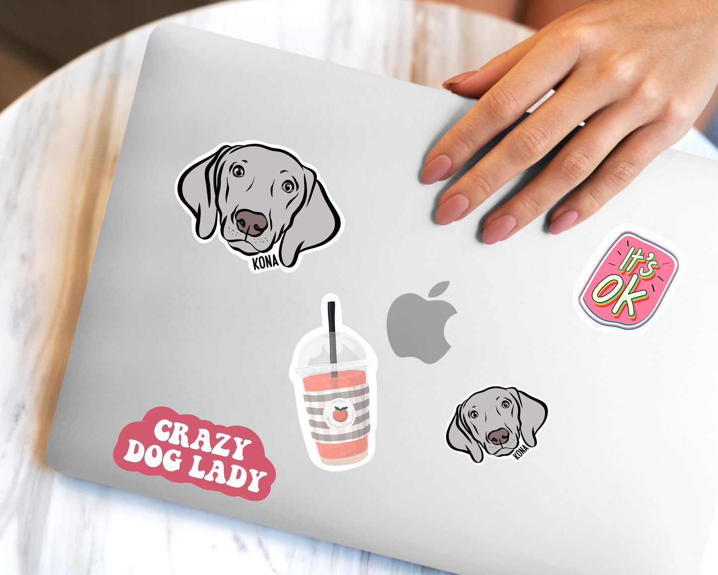 Weimaraner Face Stickers