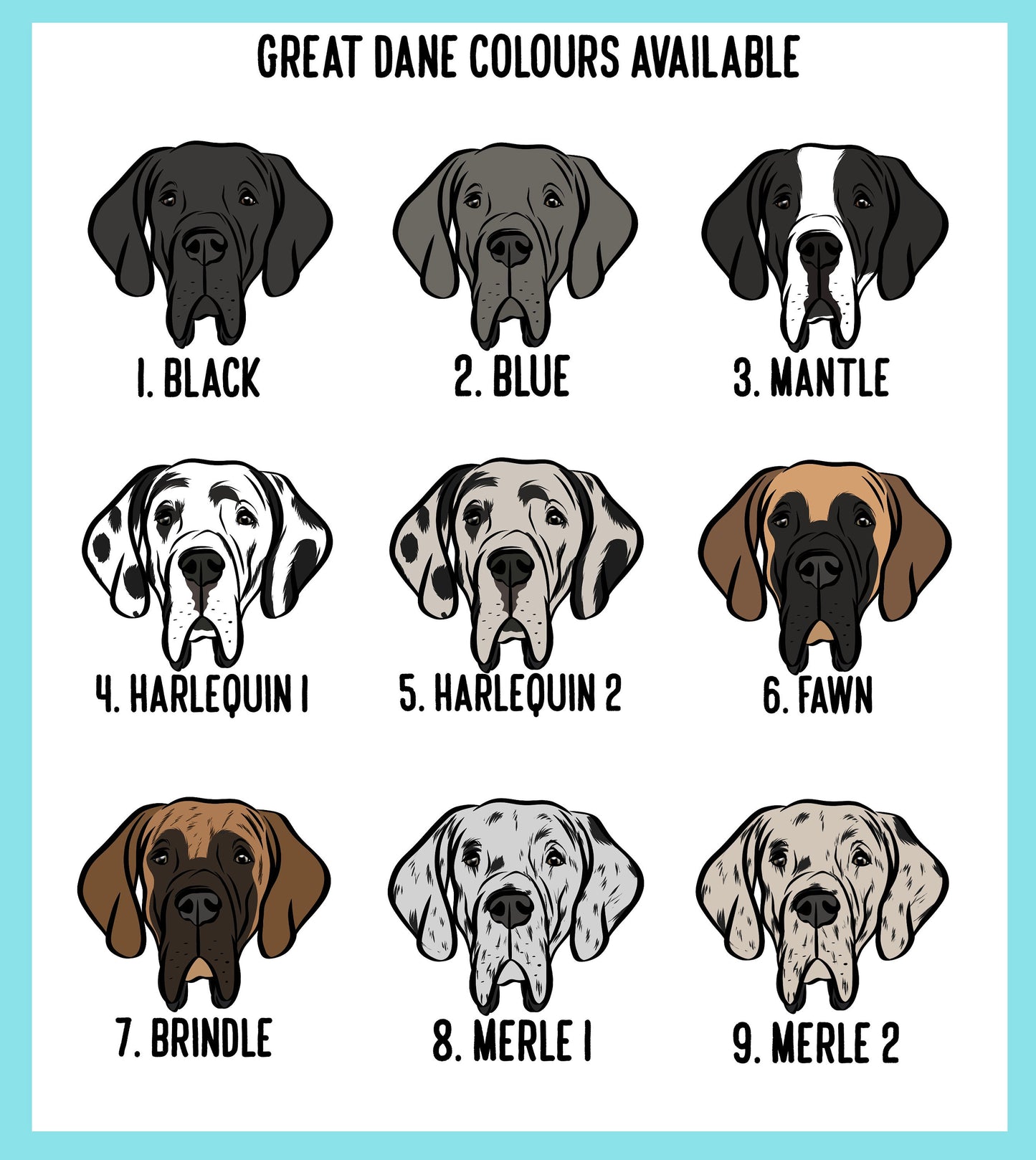 Great Dane Face Stickers