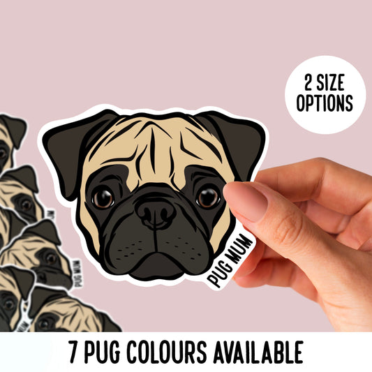 Personalised Pug Face Stickers