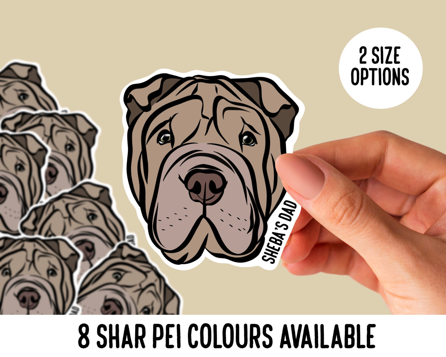 Personalised Shar Pei Stickers