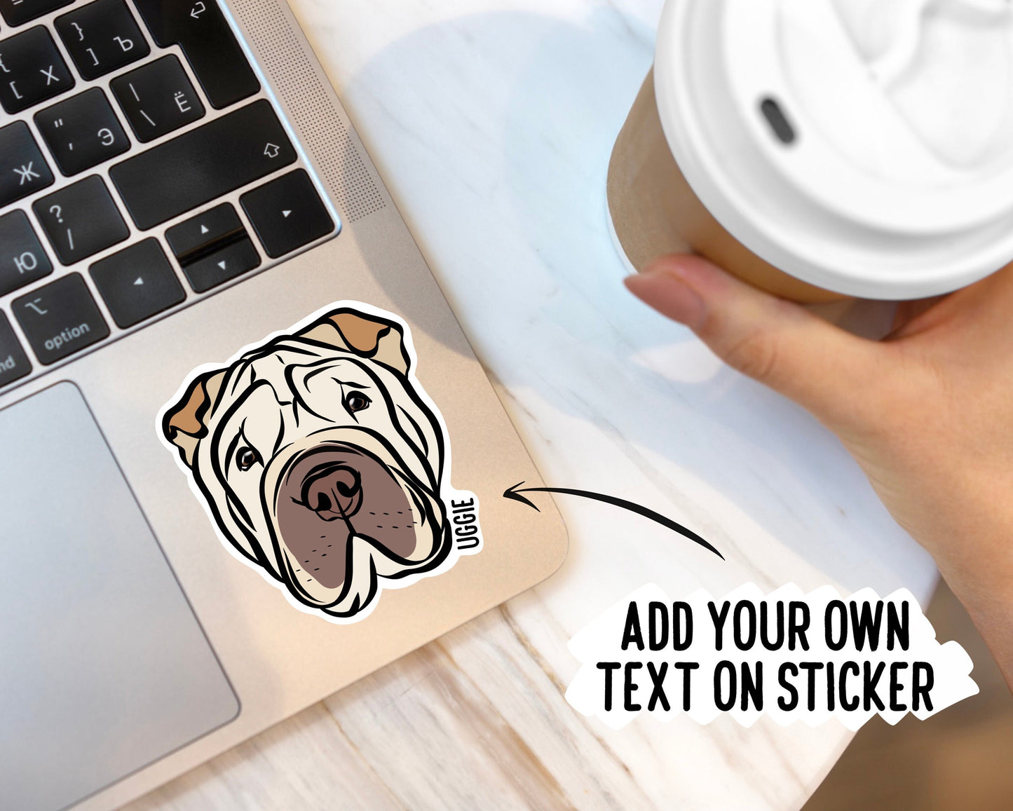 Personalised Shar Pei Stickers