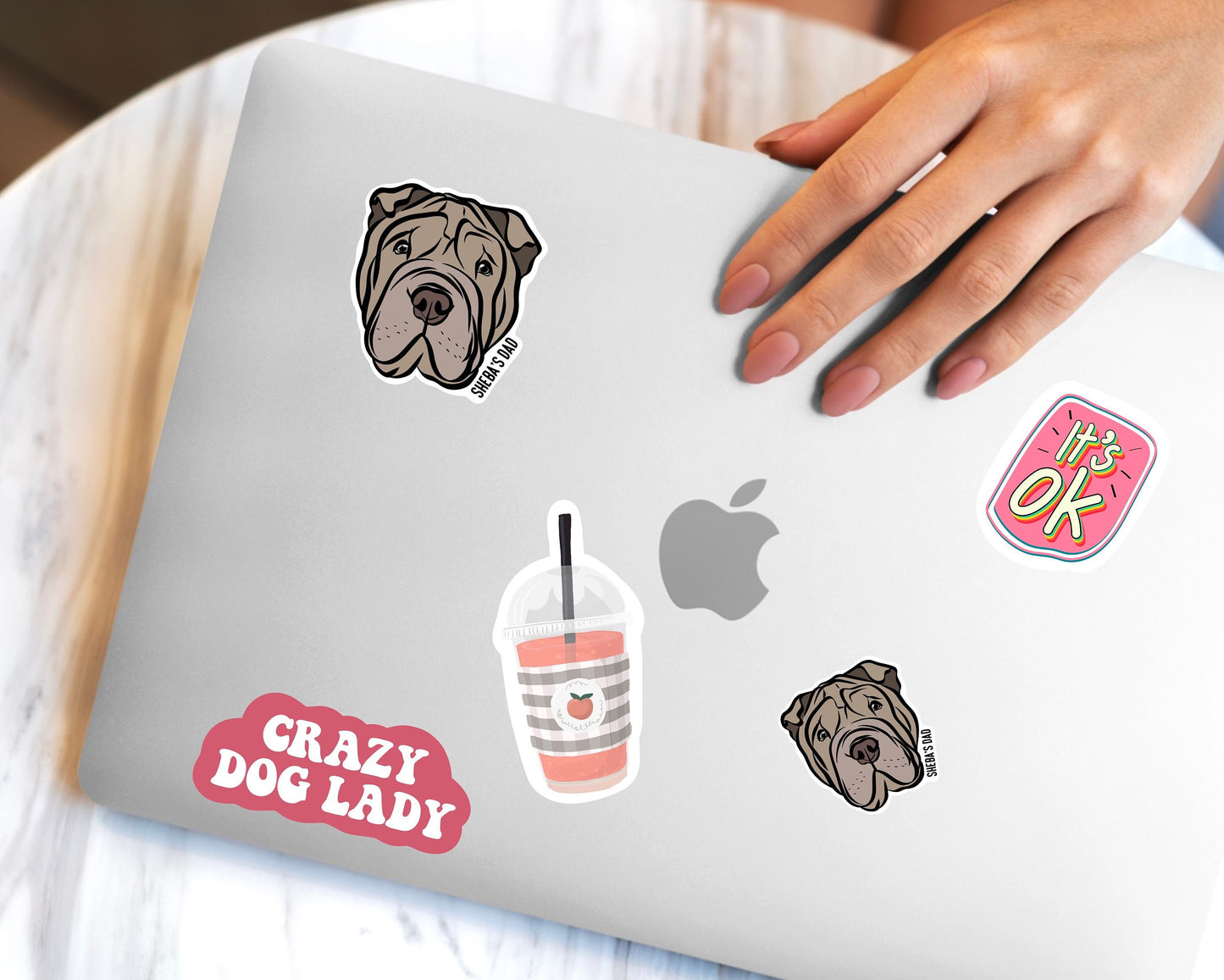 Personalised Shar Pei Stickers