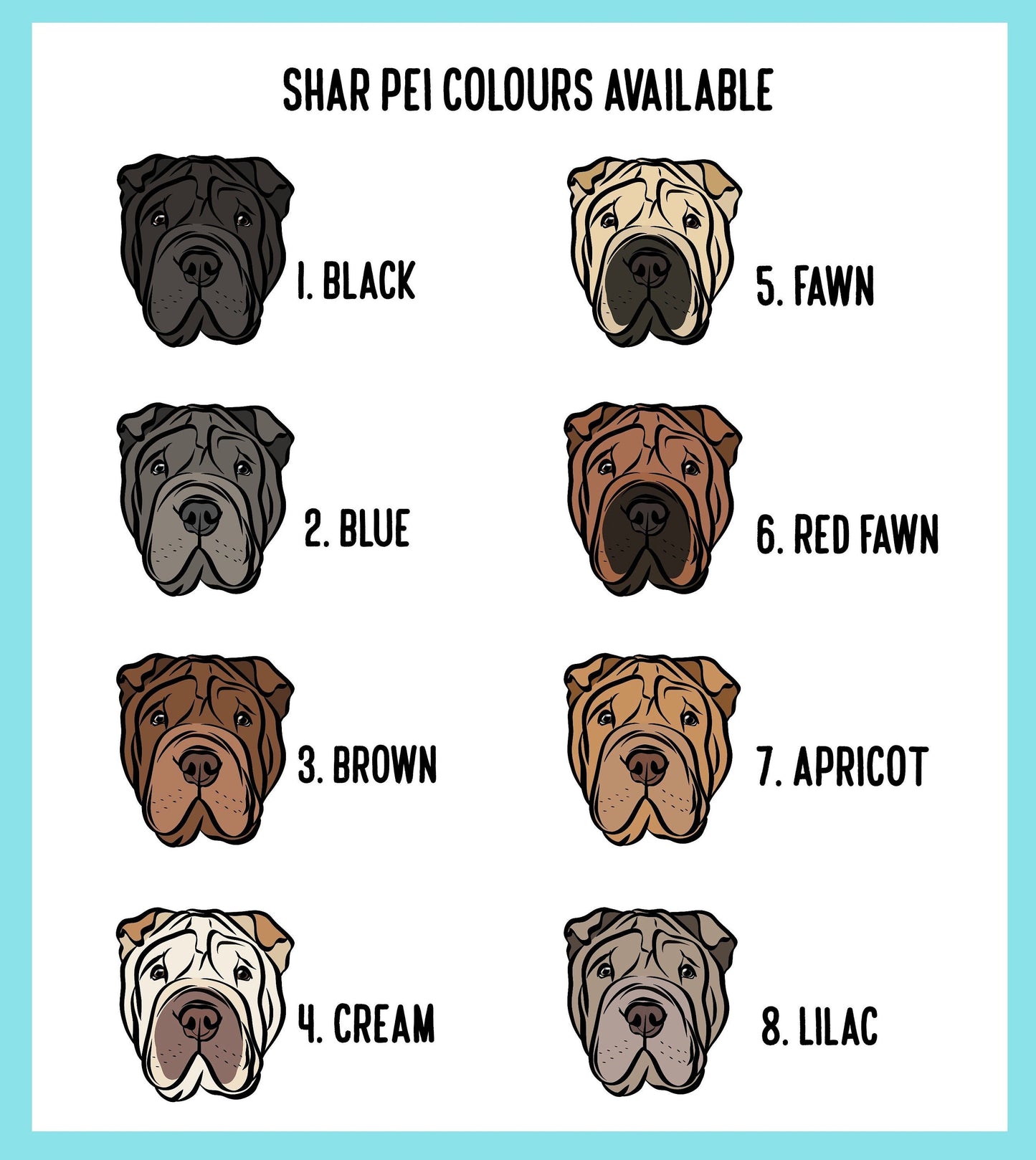 Personalised Shar Pei Stickers