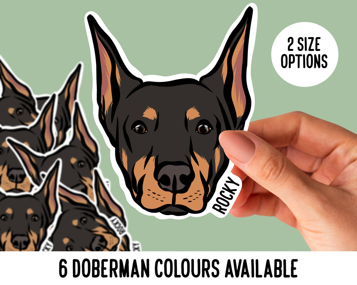 Doberman Face Stickers