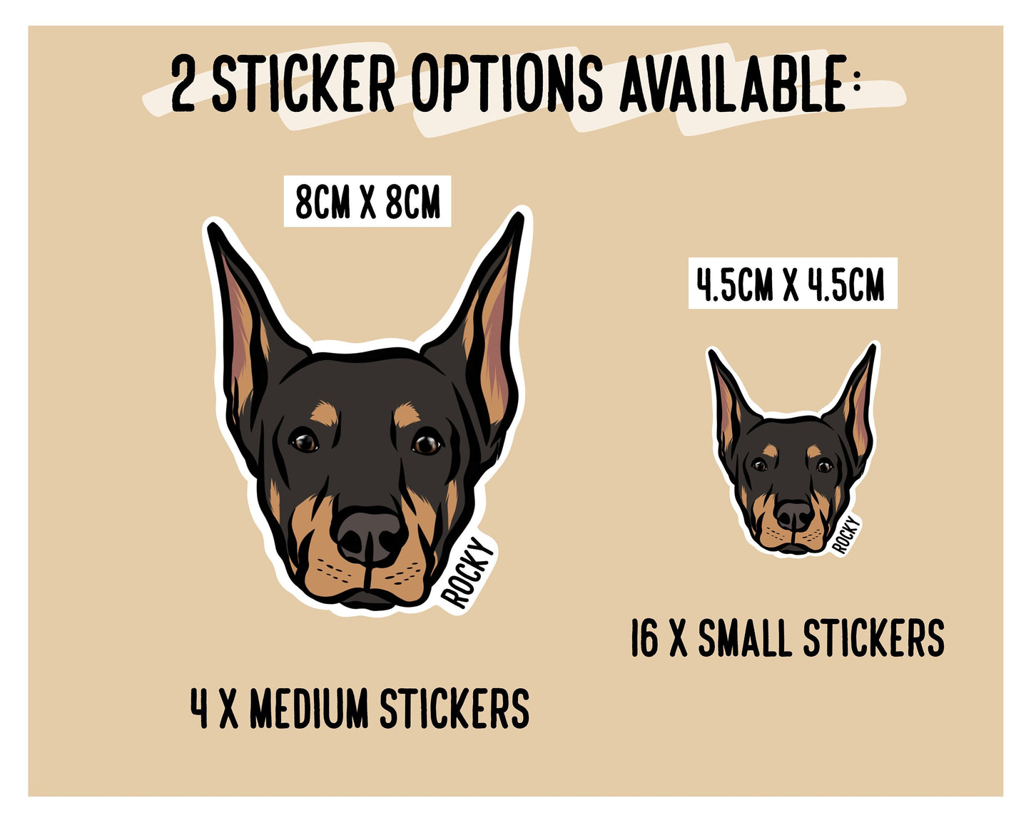 Doberman Face Stickers