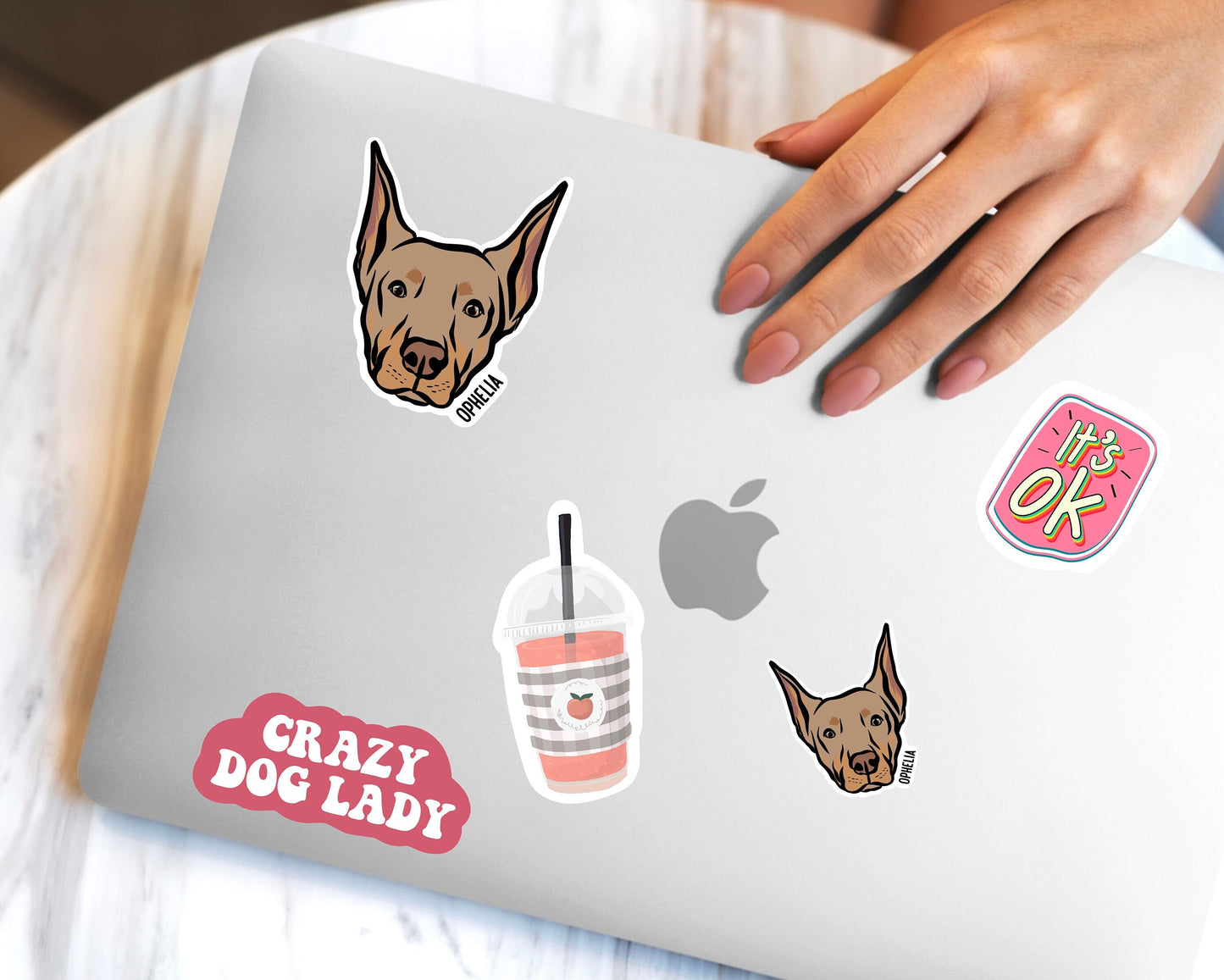 Doberman Face Stickers