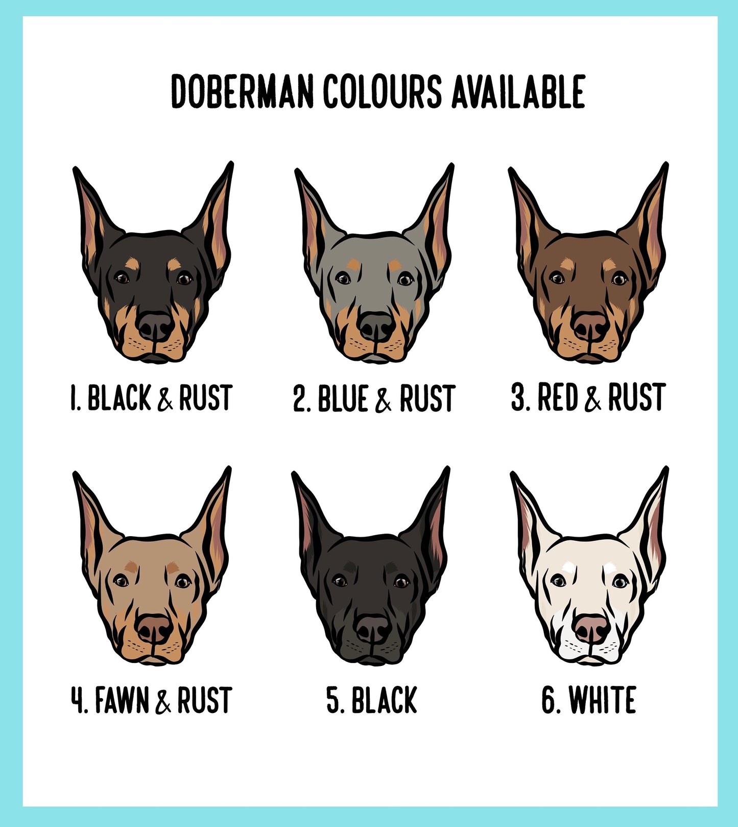 Doberman Face Stickers