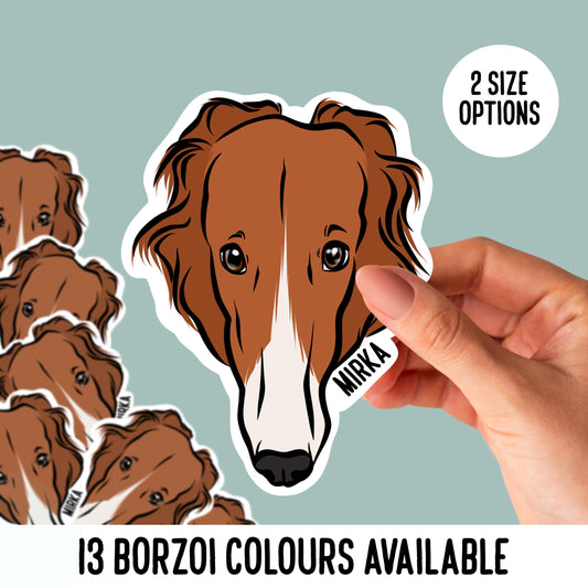 Personalised Borzoi Stickers