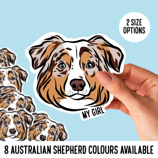 Australian Shepherd Face Stickers