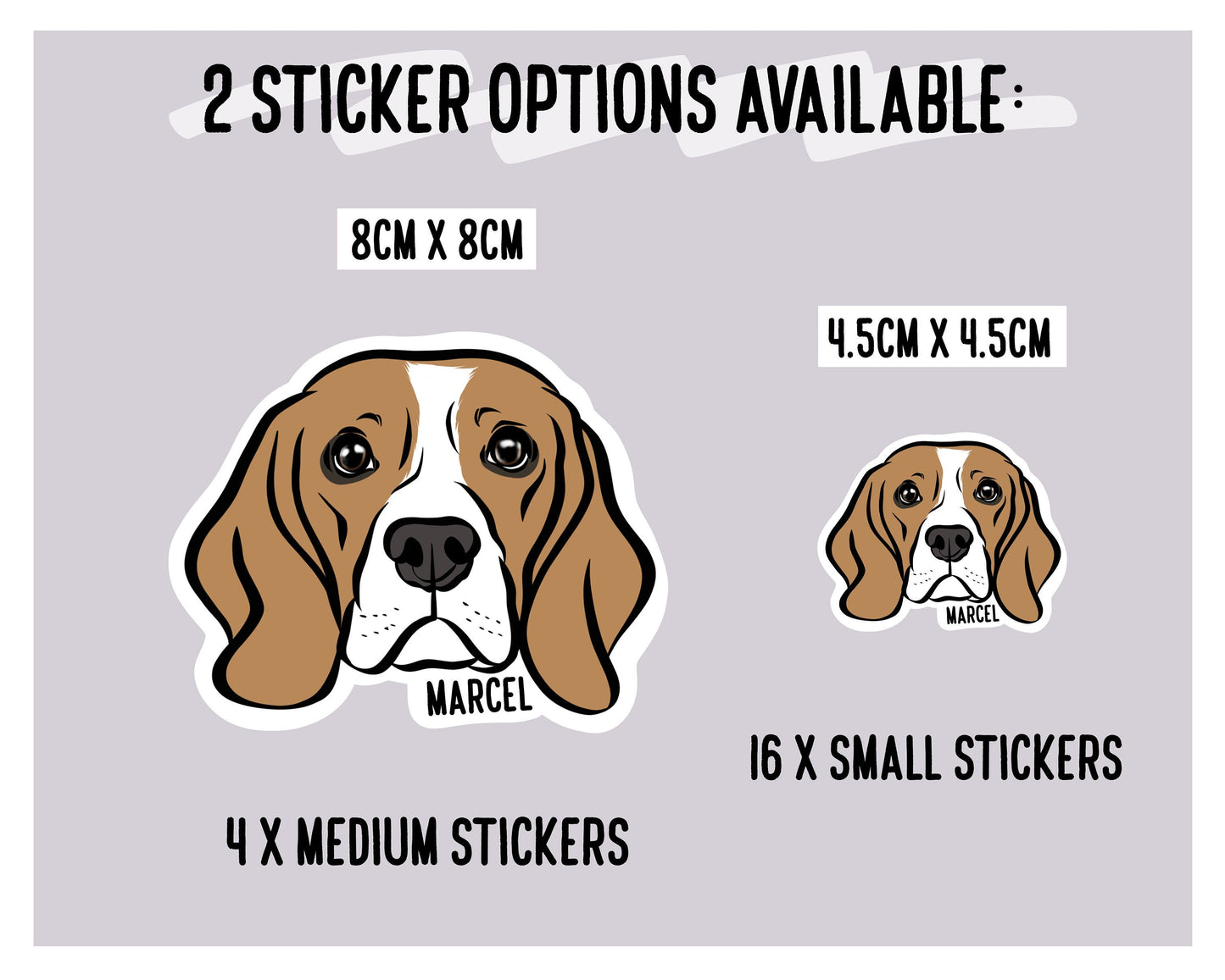 Personalised Beagle Stickers