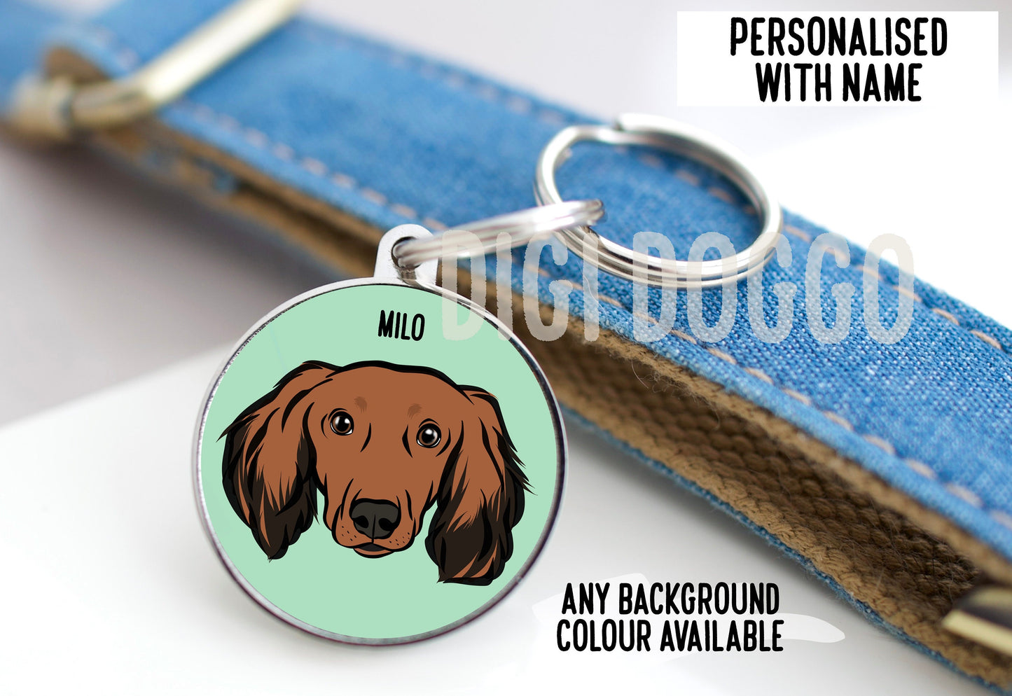 Long Haired Dachshund ID Tag