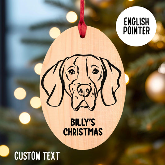 English Pointer Portrait Bauble With Name