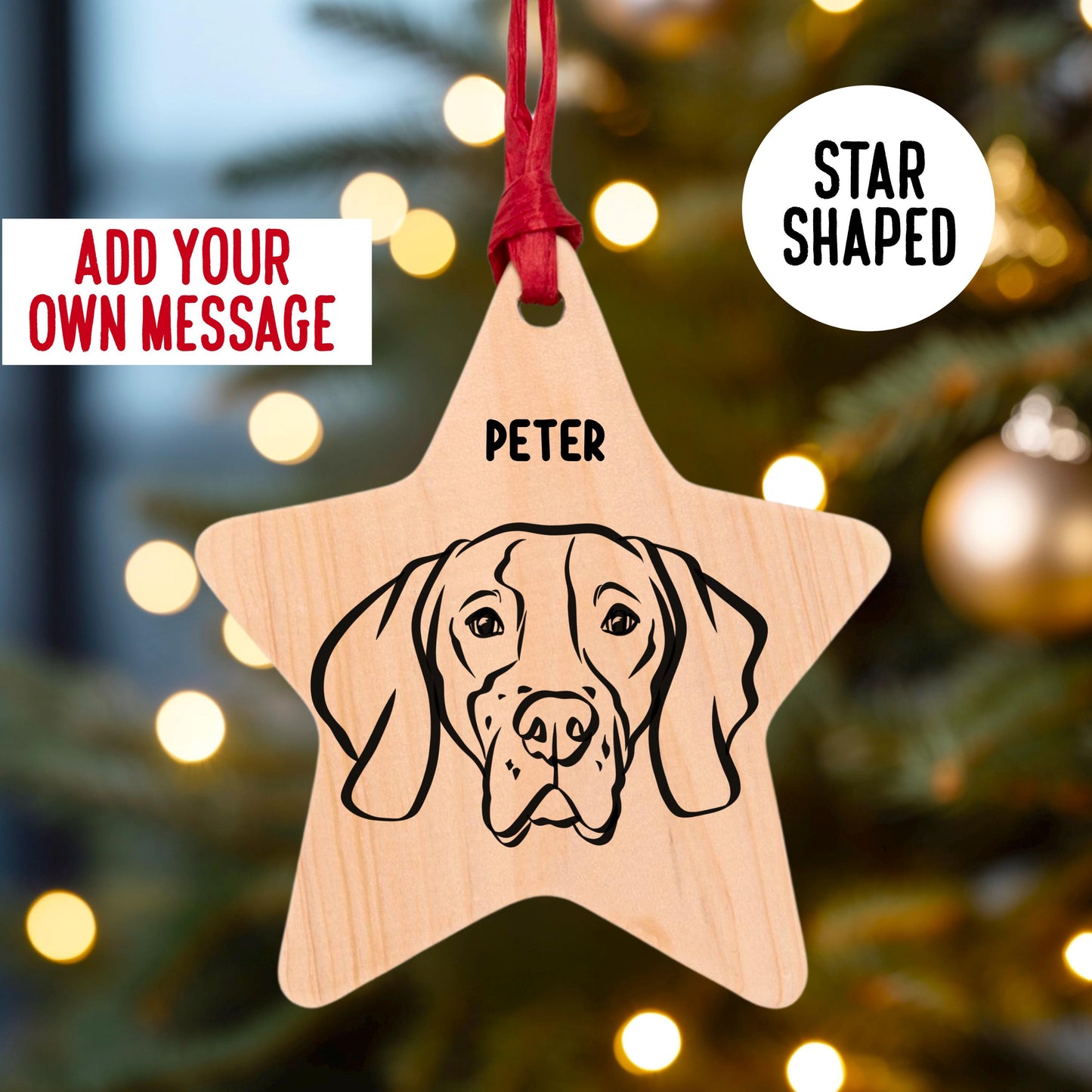 English Pointer Portrait Bauble With Name