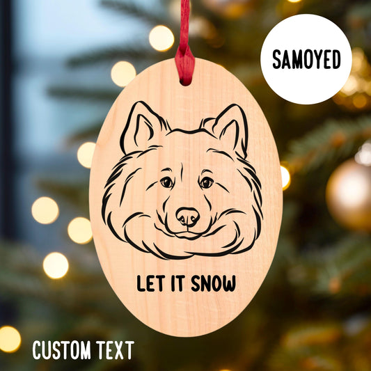 Samoyed Christmas Wood Ornament