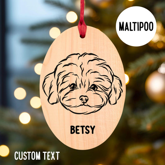 Maltipoo Christmas Tree Ornament