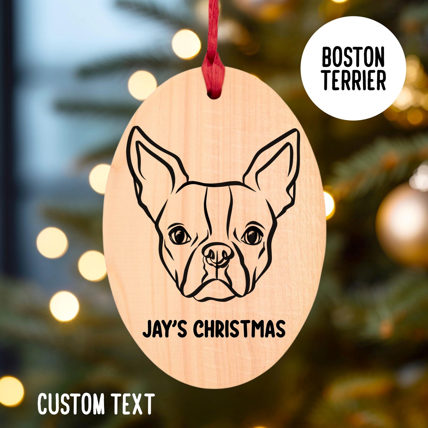 Boston Terrier Christmas Tree Ornament