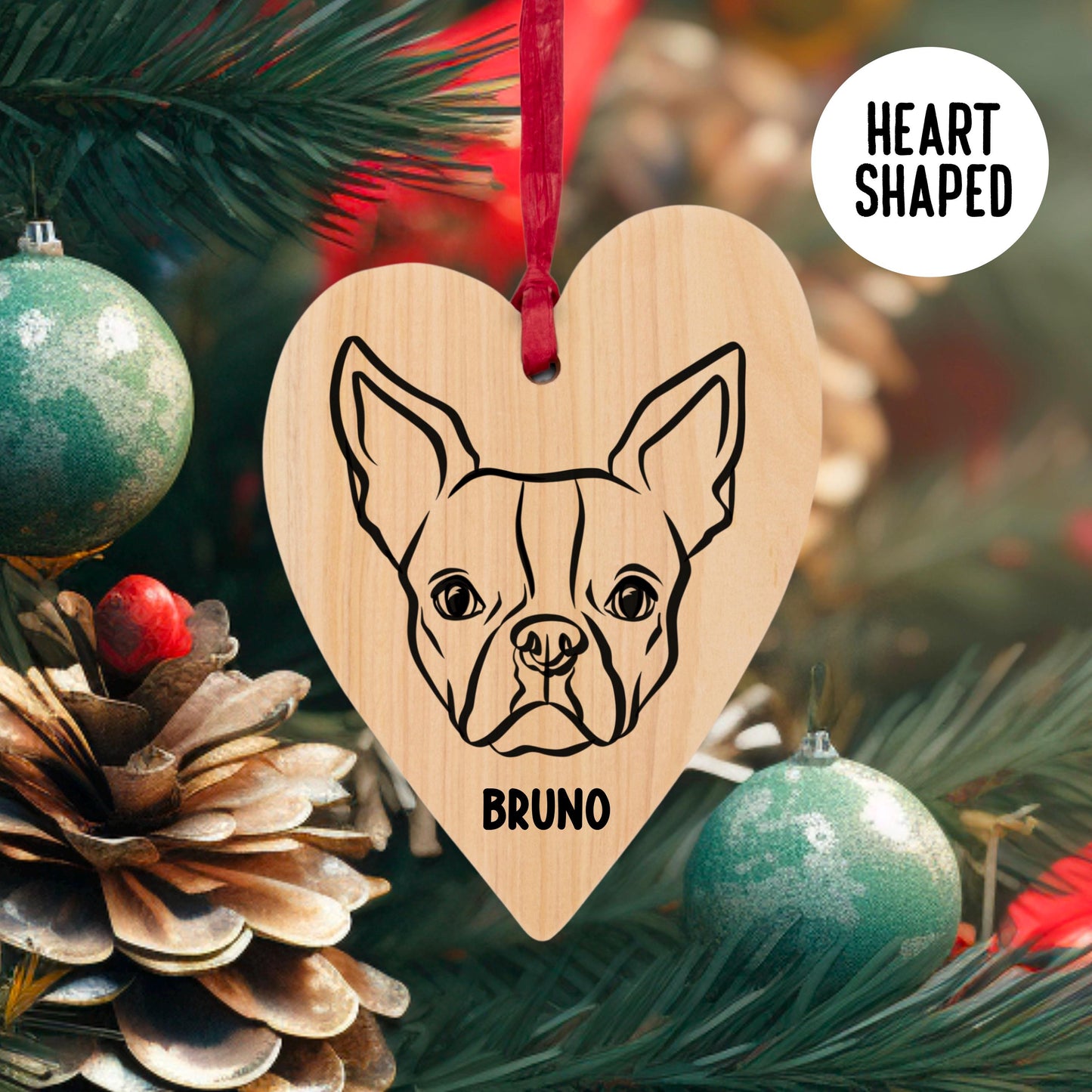 Boston Terrier Christmas Tree Ornament