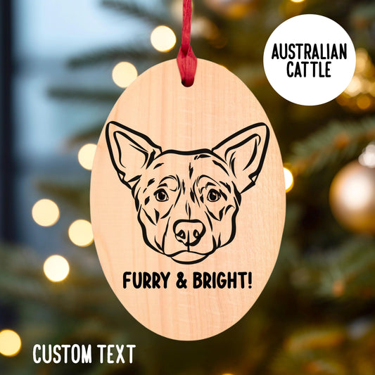 Australian Cattle Portrait Bauble With Name