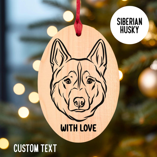 Siberian Husky Portrait Bauble With Name