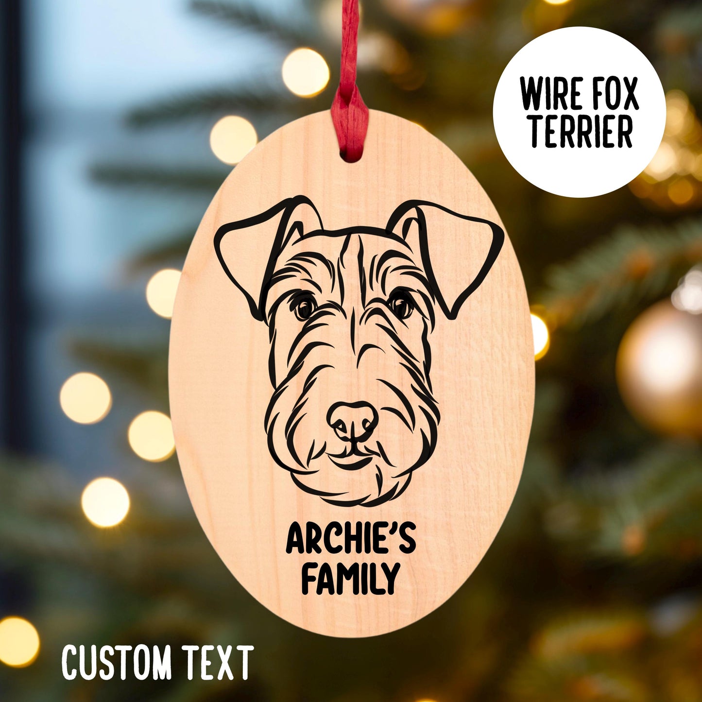 Wire Fox Terrier Christmas Tree Ornament