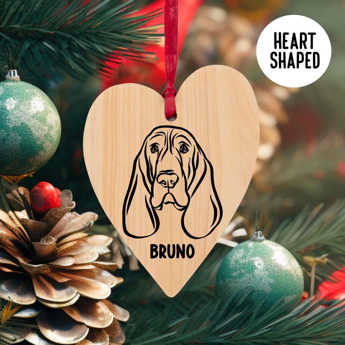 Basset Hound Christmas Tree Ornament