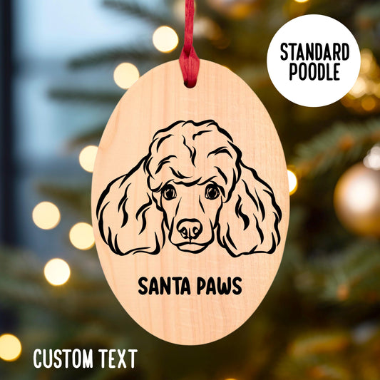 Poodle Christmas Wooden Ornament