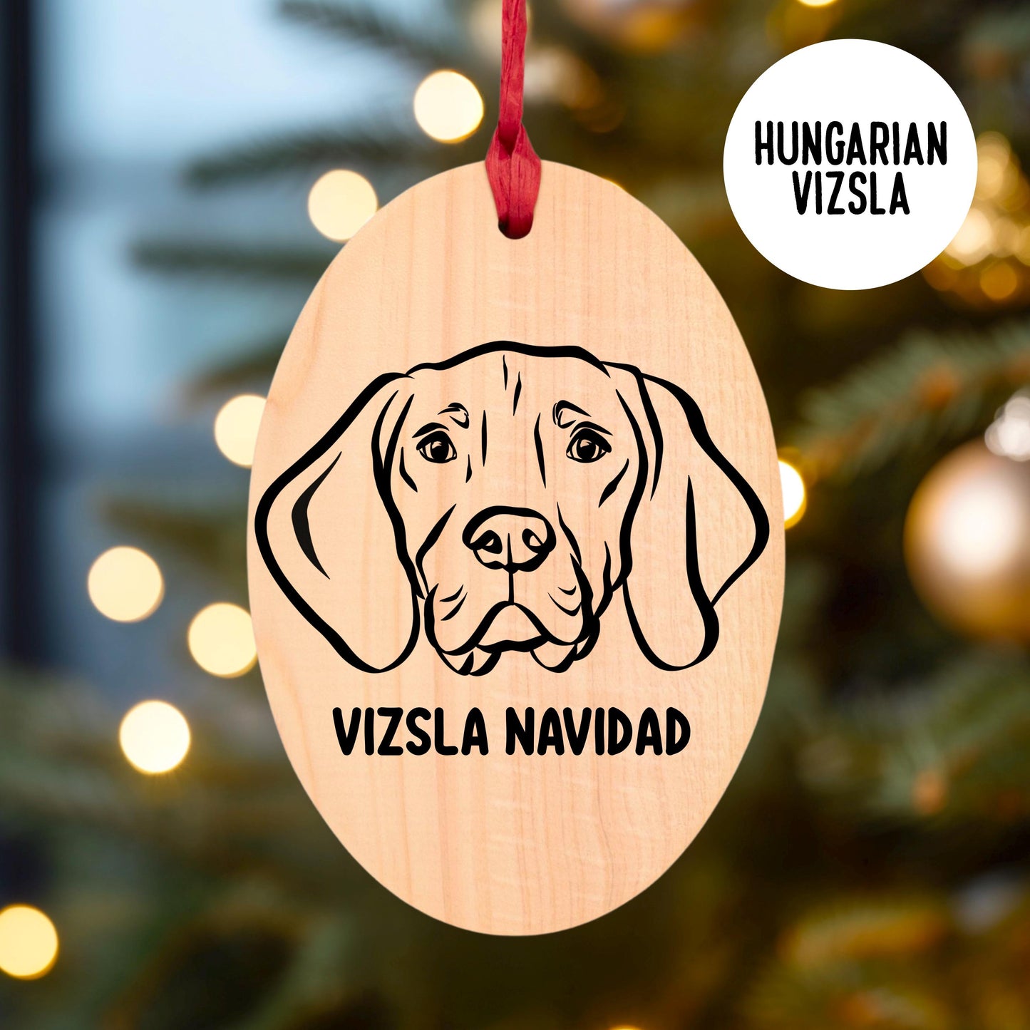 Hungarian Vizsla Christmas Tree Ornament