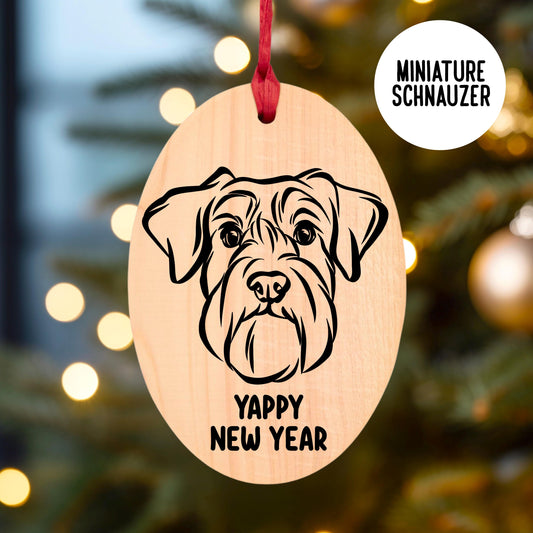 Miniature Schnauzer Christmas Wooden Ornament