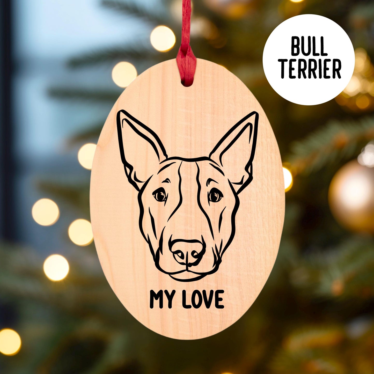 Bull Terrier Christmas Tree Ornament