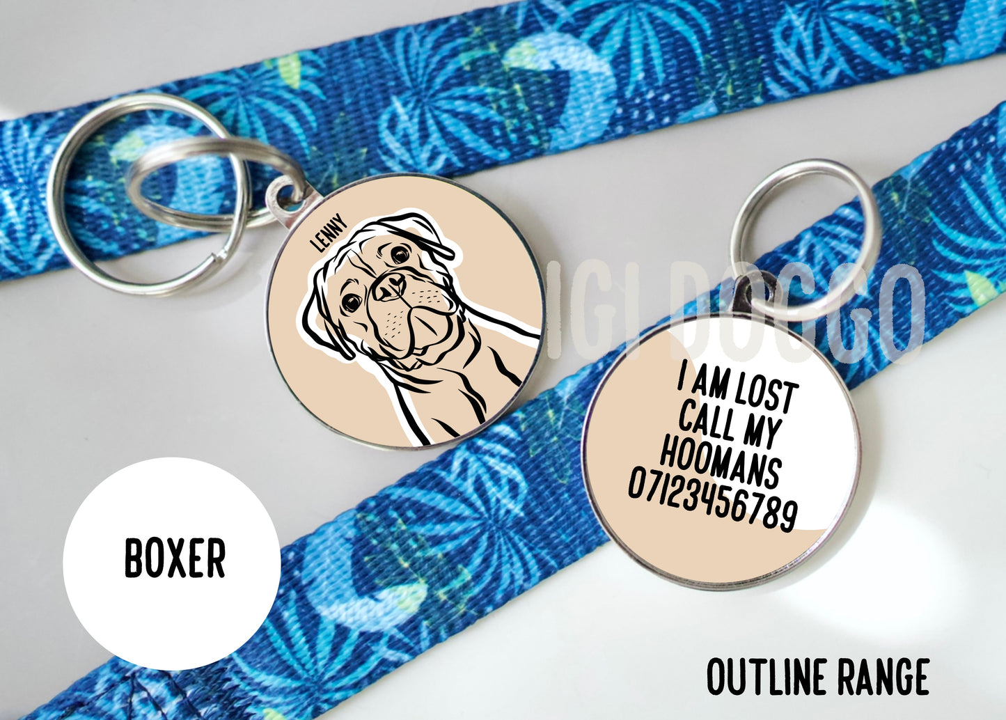 Boxer Outline ID Tag