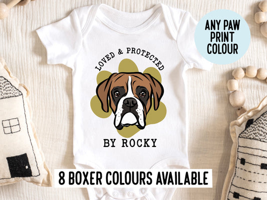 Boxer Dog Baby Onesie