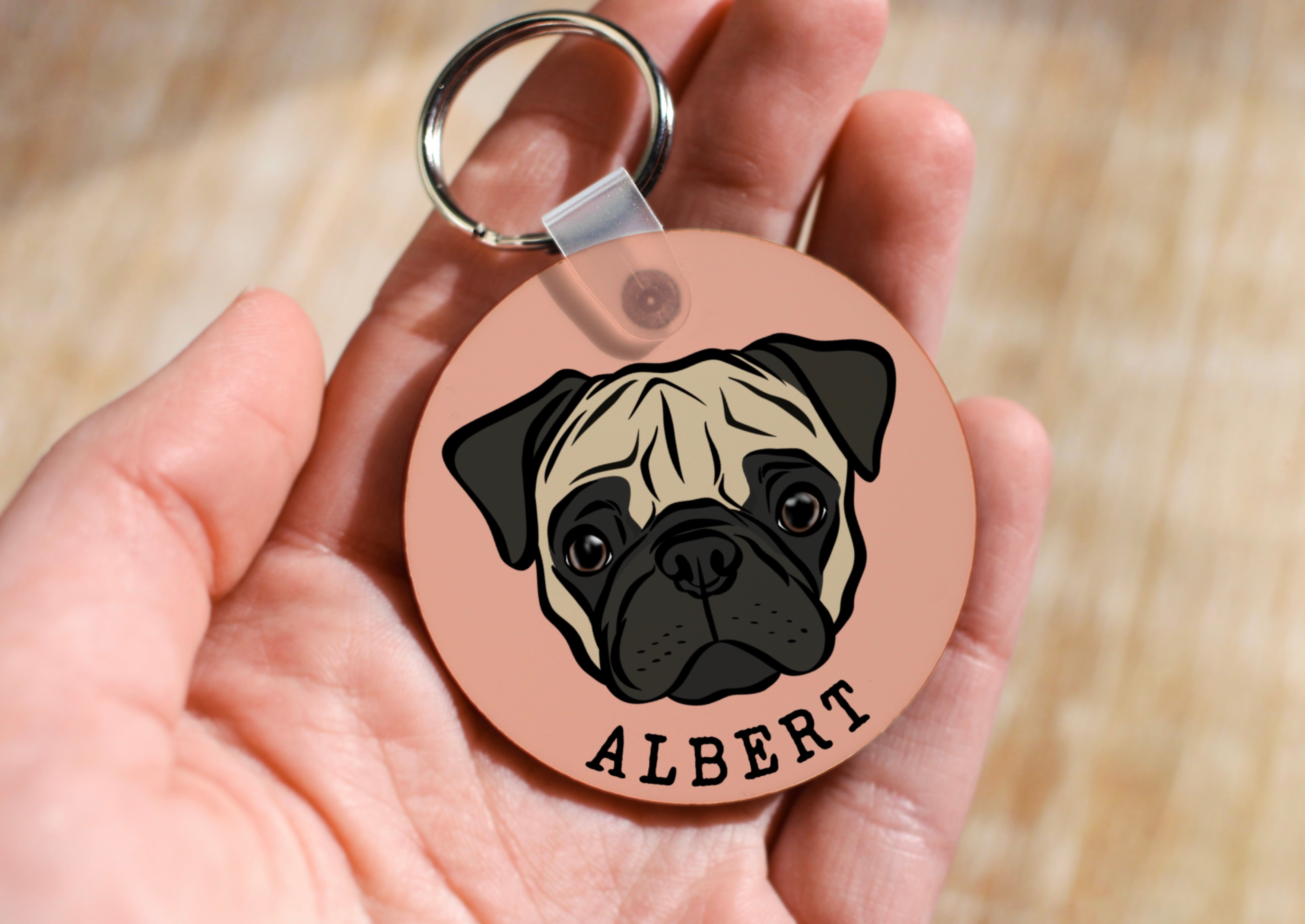 Pug keyring deals