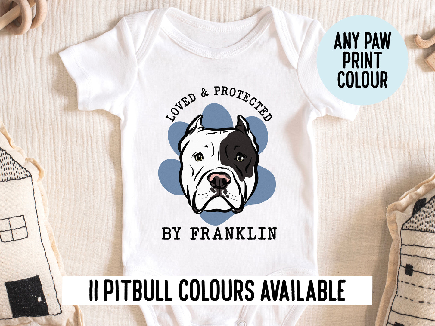 Pitbull Dog Baby Onesie