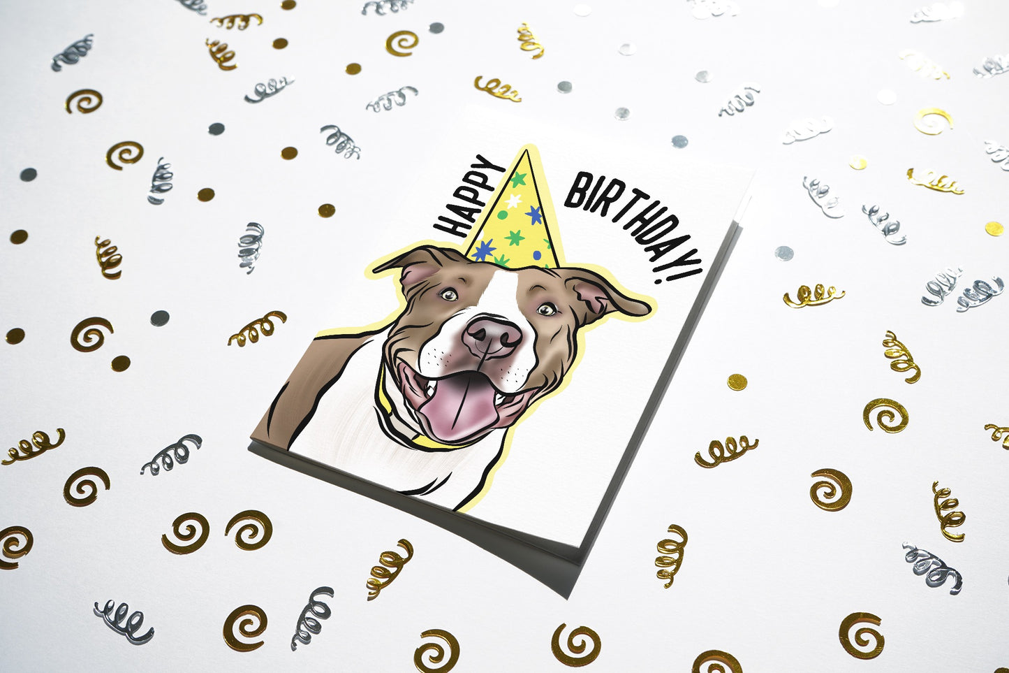 Pitbull Birthday Card
