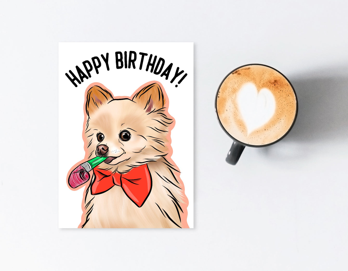 Pomeranian Birthday Card