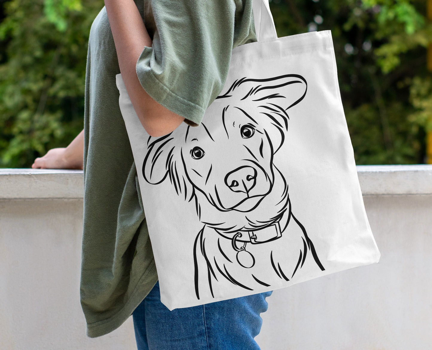 Pet Portrait Eco Tote Bag (White)
