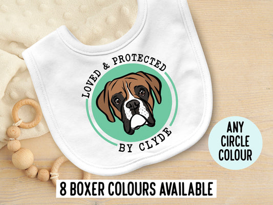 Boxer Dog Face Baby Bib