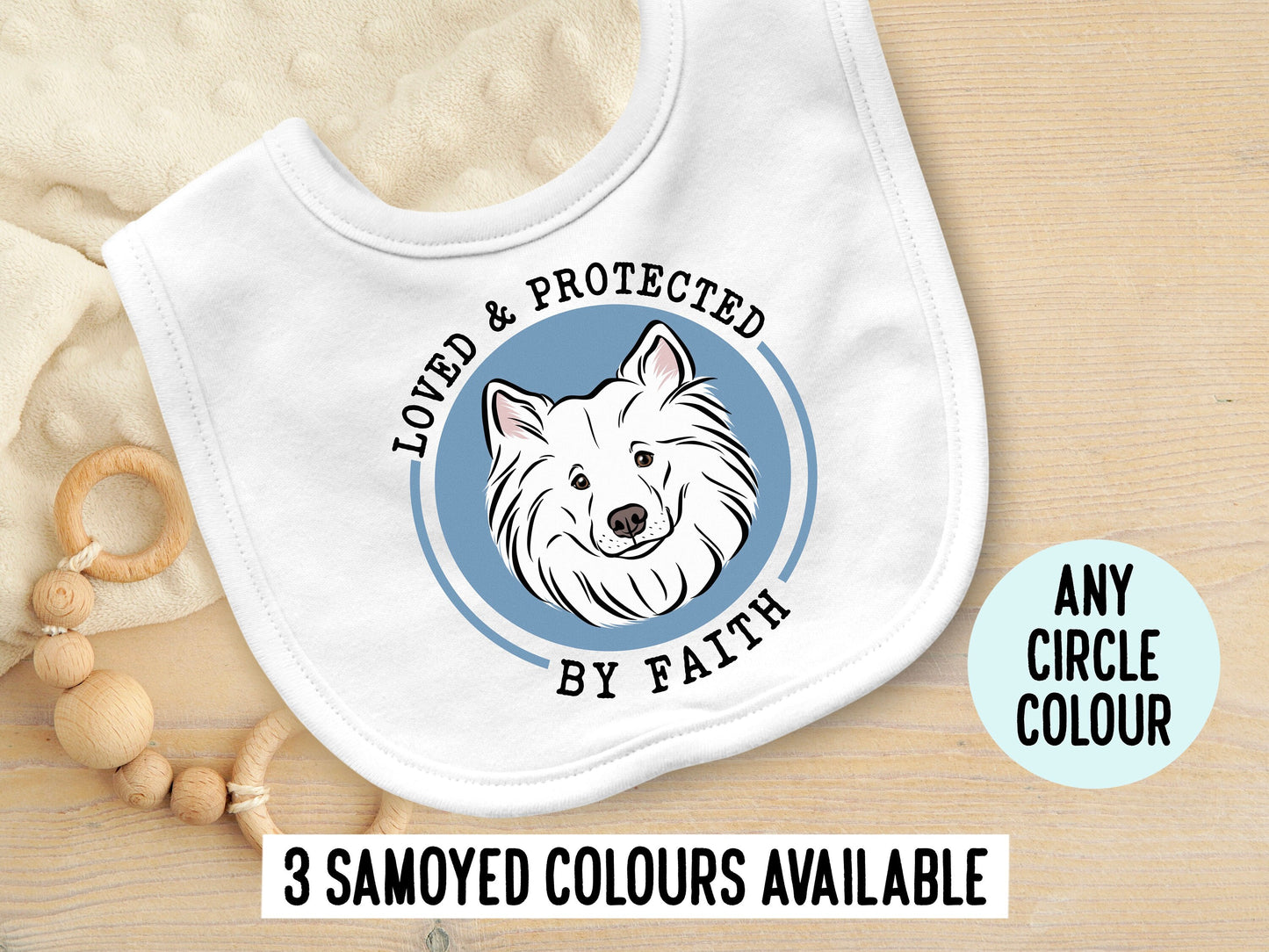 Samoyed Face Baby Bib