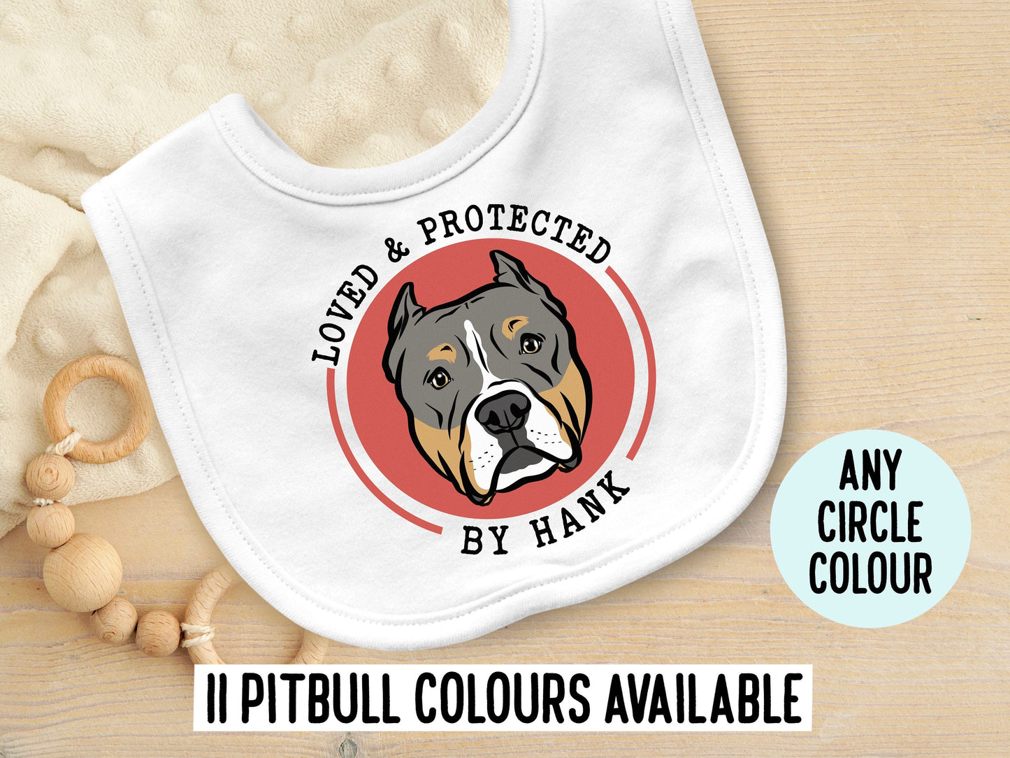 Pitbull Dog Baby Bib
