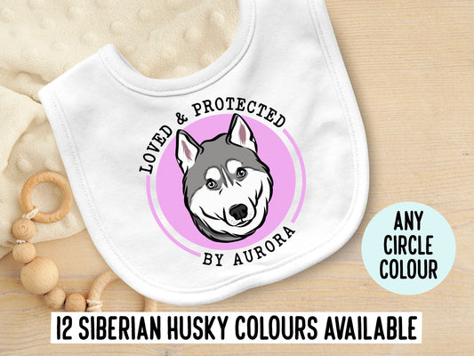 Siberian Husky Baby Bib