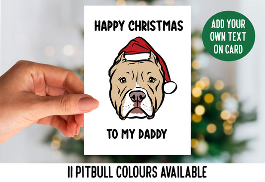 Pitbull Face Christmas Card