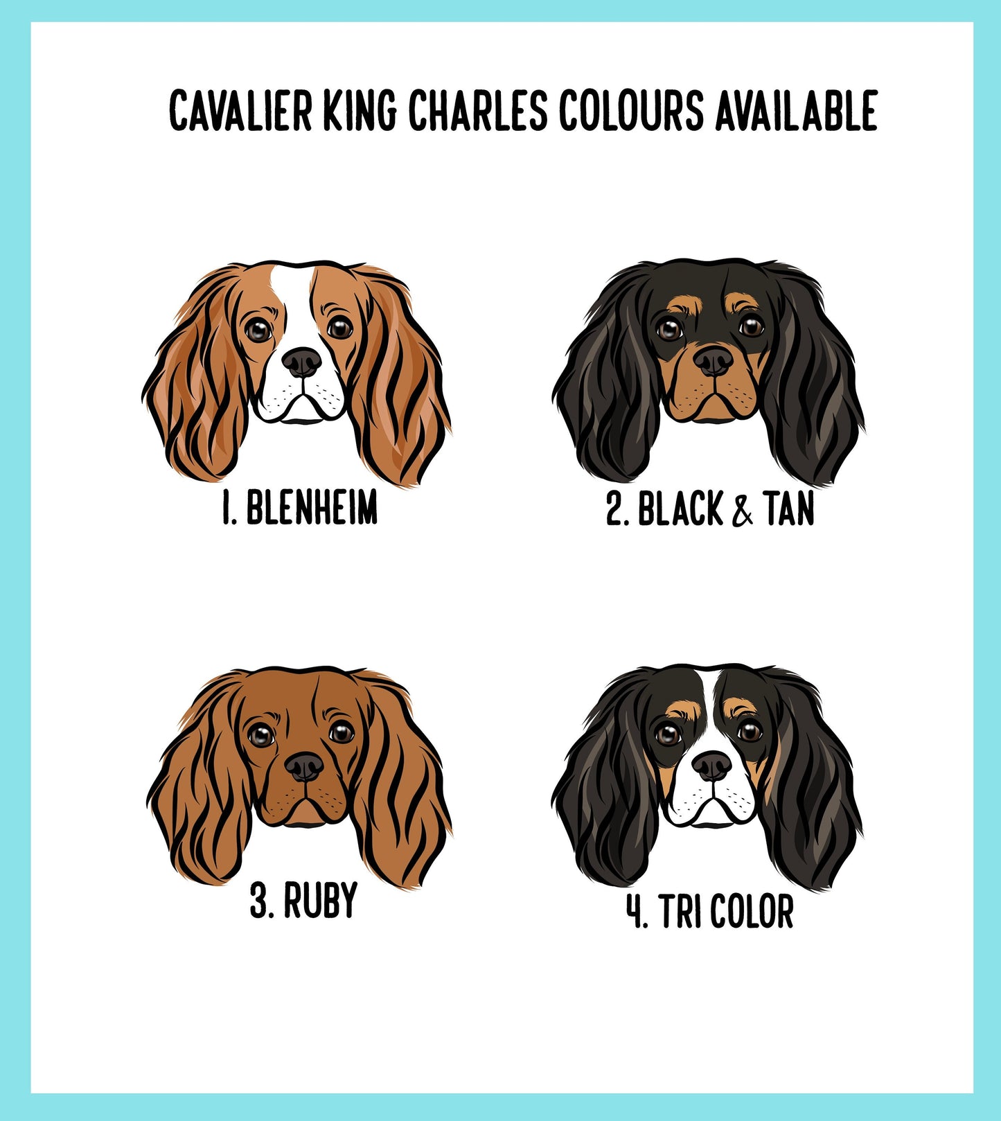 Cavalier King Charles Spaniel Christmas Card/ Custom Cavalier Face Greeting Card/ Festive Dog Personalised Card/ Folded Card for Dog Owner