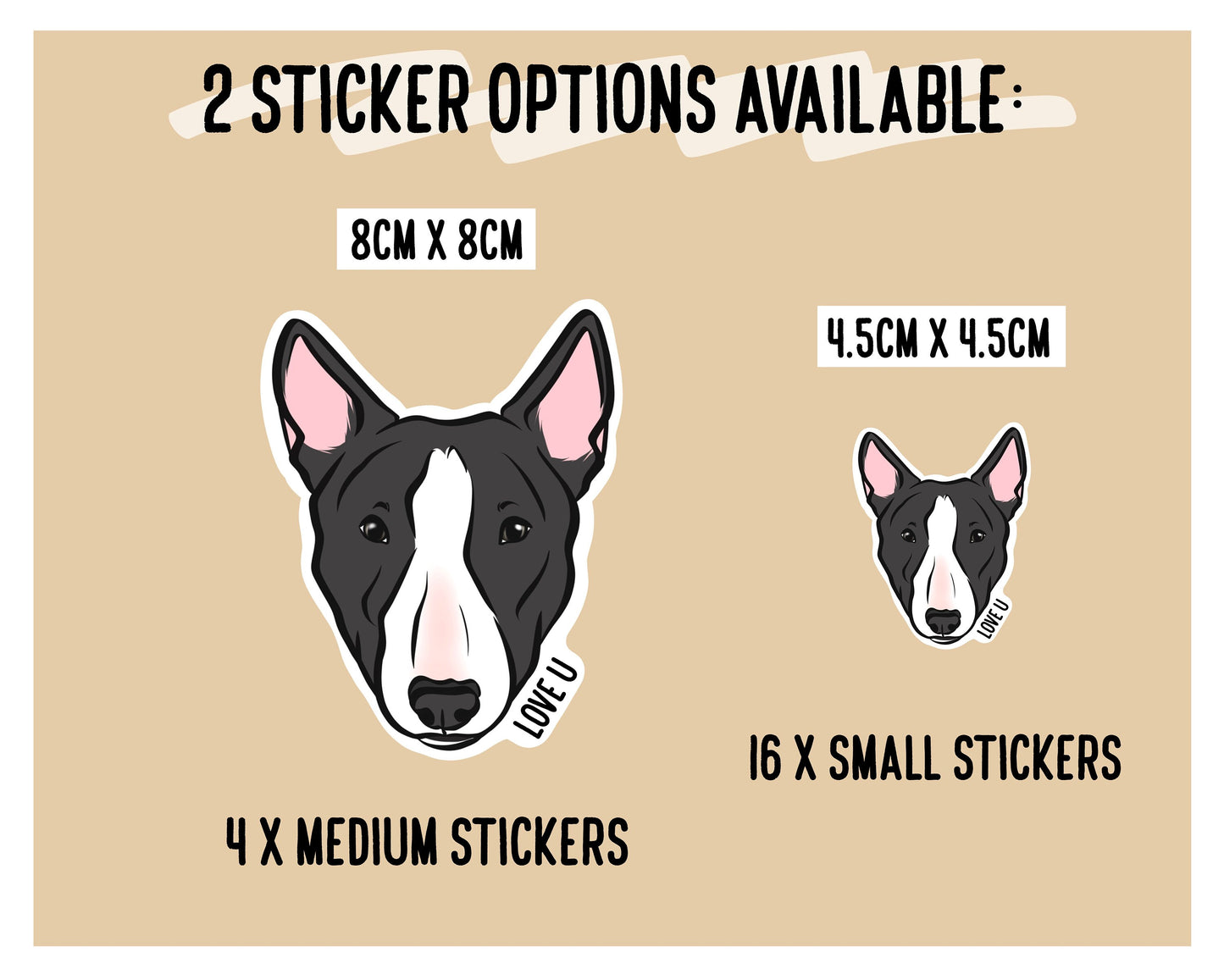 Bull Terrier Face Stickers