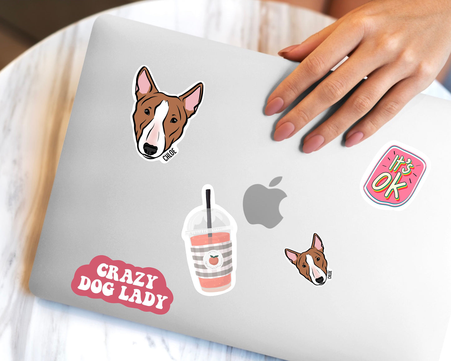 Bull Terrier Face Stickers