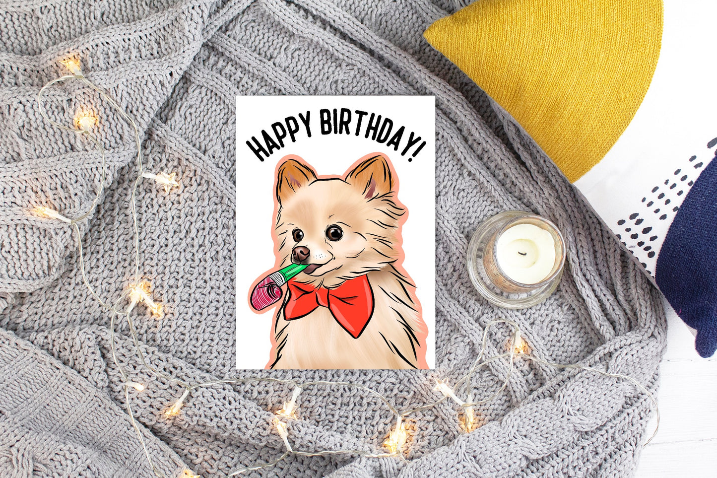 Pomeranian Birthday Card