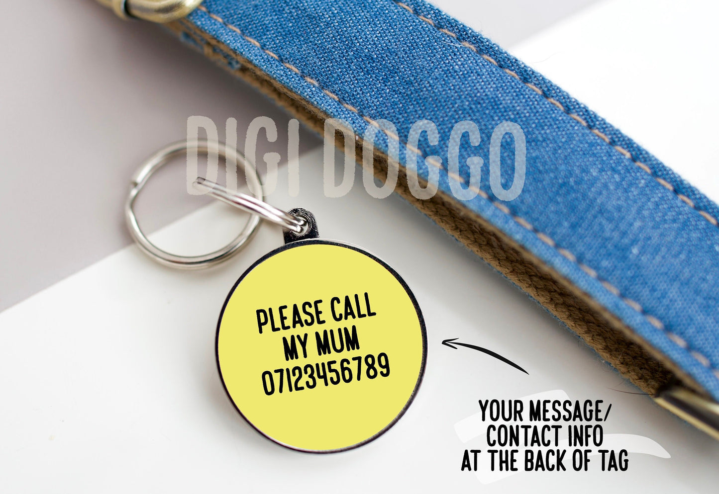 Dogo Argentino ID Tag/ Personalised Dog Collar Tag/ Custom Dog Face Metal Tag/ Cute Argentinian Mastiff Owner Gift/ Pet Name Identity Tag